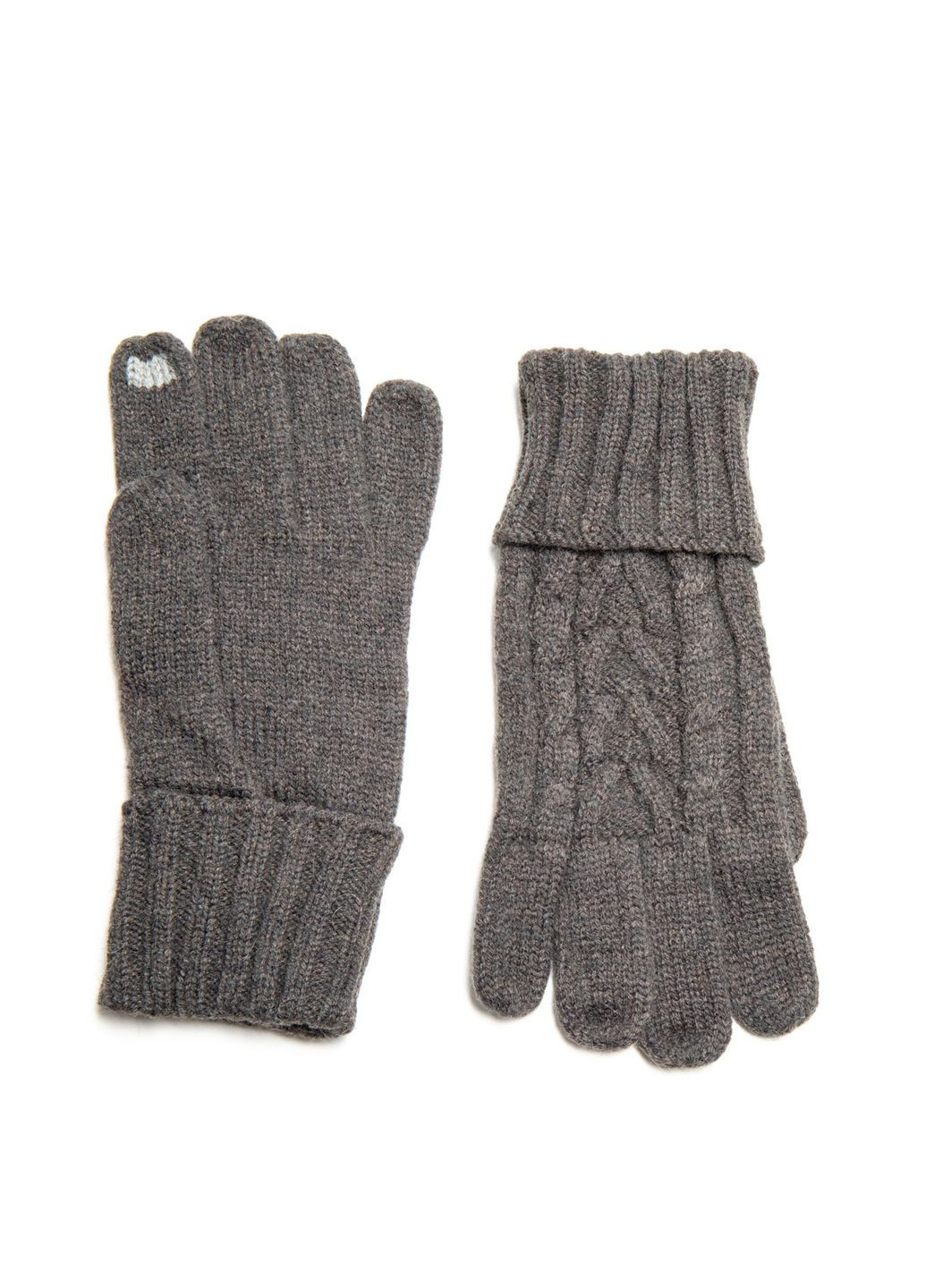 Перчатки Smart Touch женские вязаные шерсть с акрилом серые ДЖУЛИ LuckyLOOK 023-567 (322790036)