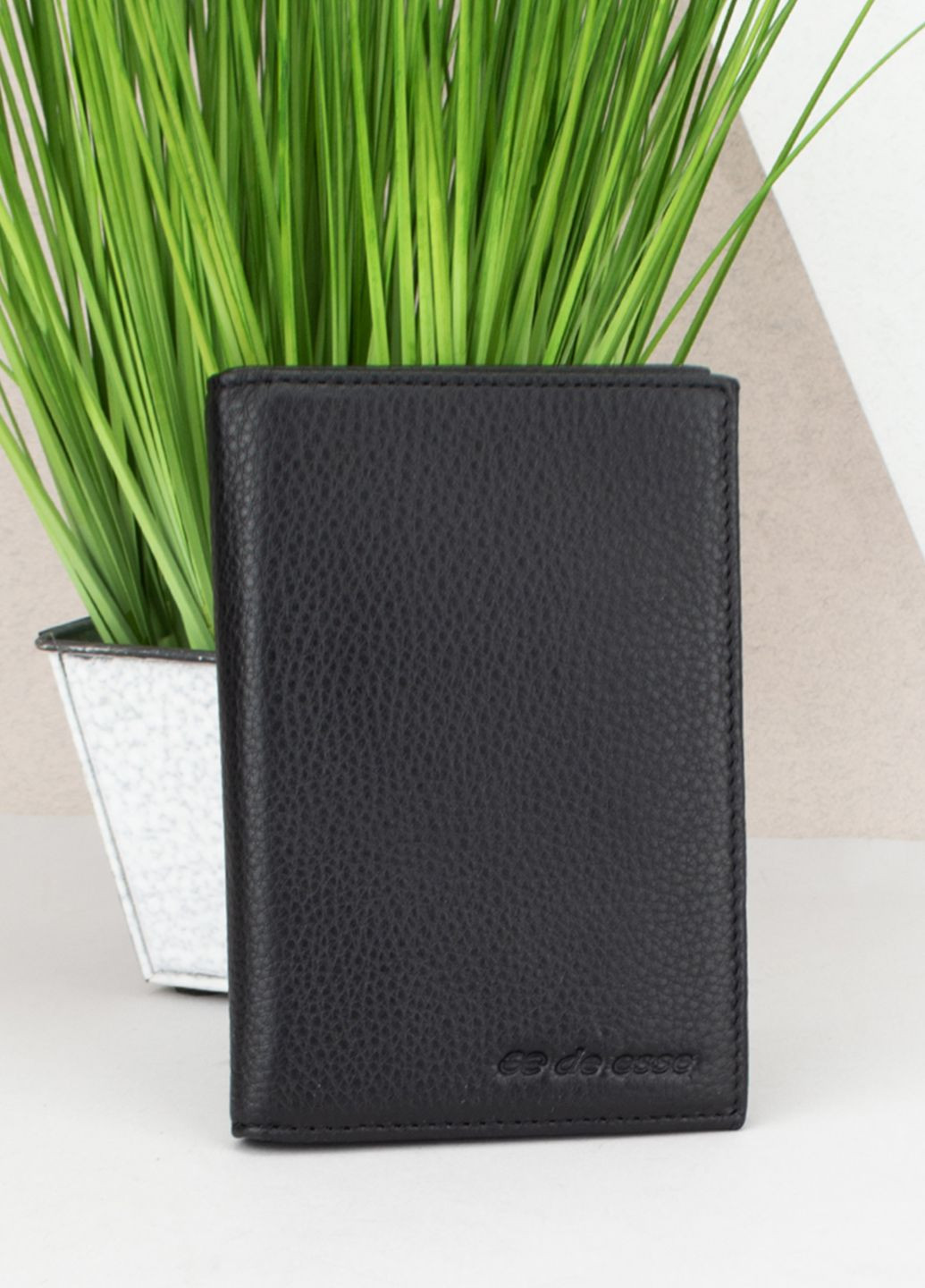 Обкладинка для паспорта та карток LC-47043-1 шкіряна чорна 2 в 1 De Esse (300567493)