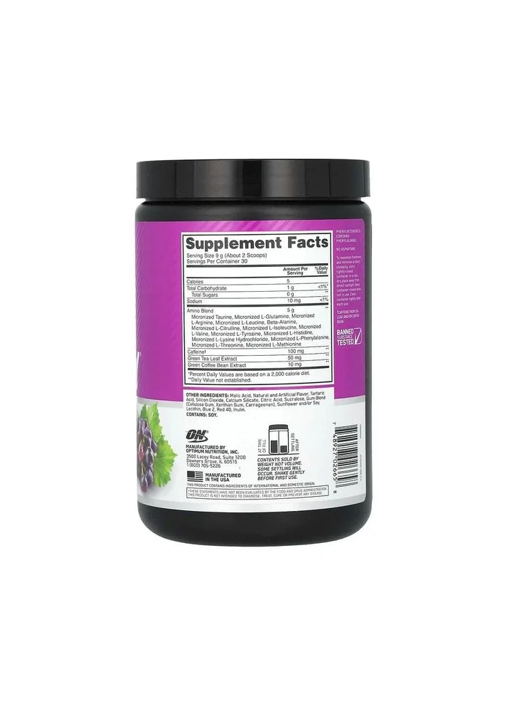 Аміно енергія Essential Amino Energy Виноград Конкорд 270 г Optimum Nutrition (361119369)