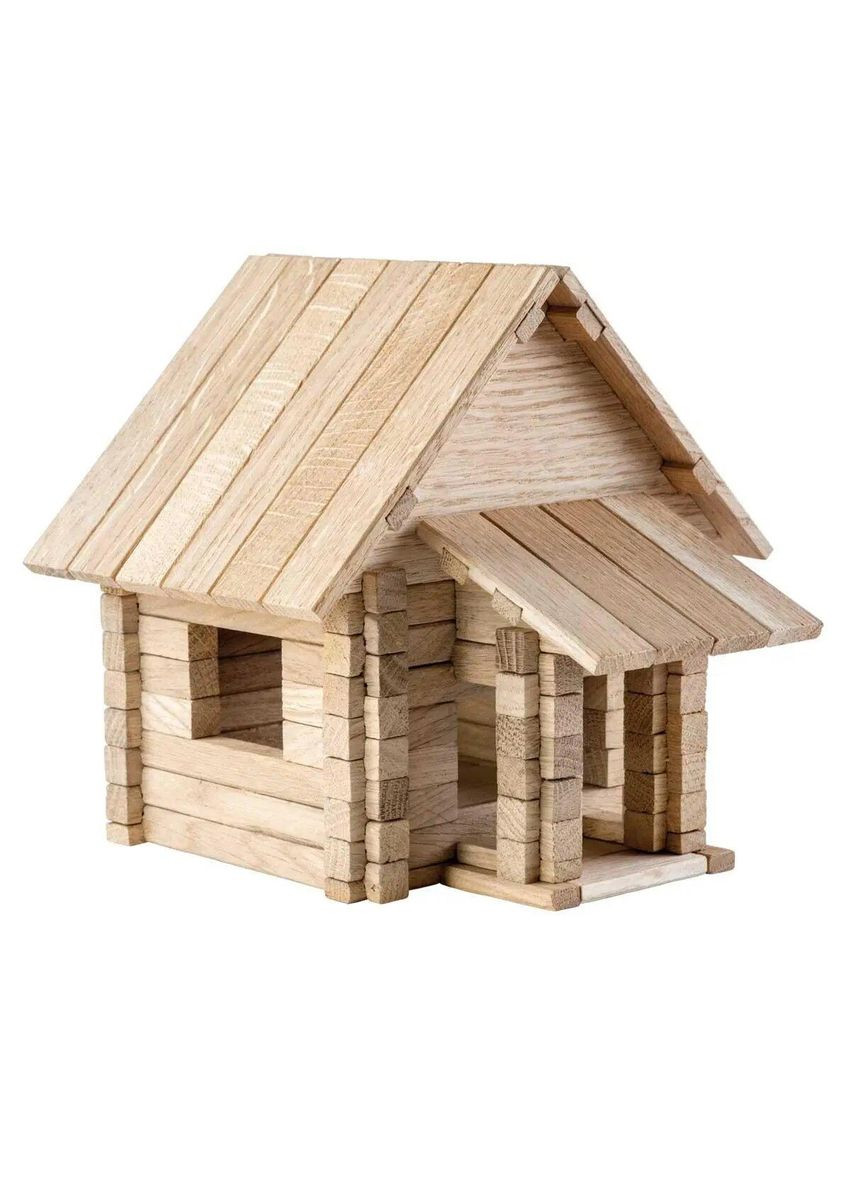 Конструктор дерев'яний для дітей Будиночок з балконом 136 деталей (900248) Igroteco (342337416)