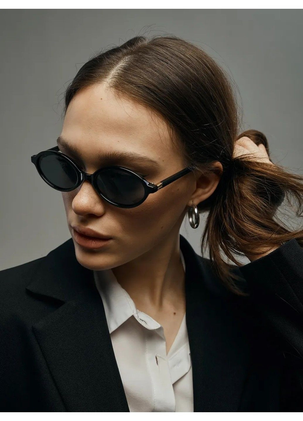 Окуляри сонцезахисні овальні Eyes чорні No Brand (316259036)