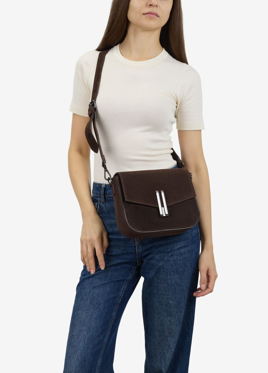 Сумка жіноча замшева крос-боді середня Сrossbody Regina Notte (370705489)