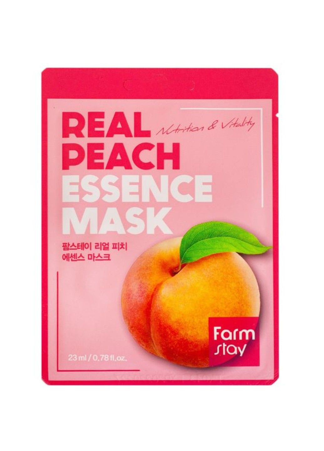 Тканинна маска освіжаюча з екстрактом персика для обличчя REAL PEACH ESSENCE MASK 23ml FarmStay (292323701)