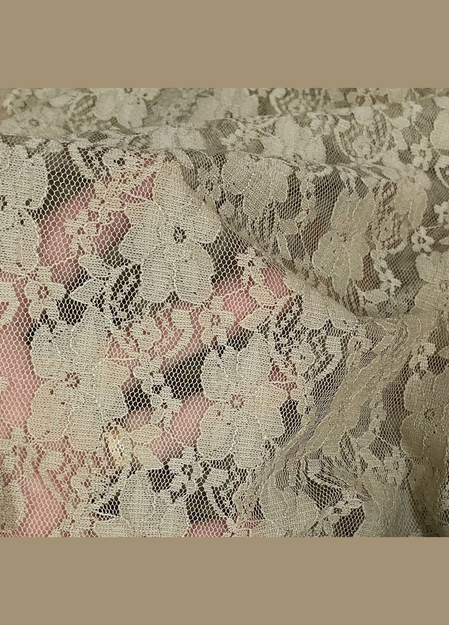 Тканина мереживо гіпюр стрейч бежевий пог. м. No Brand (329743859)