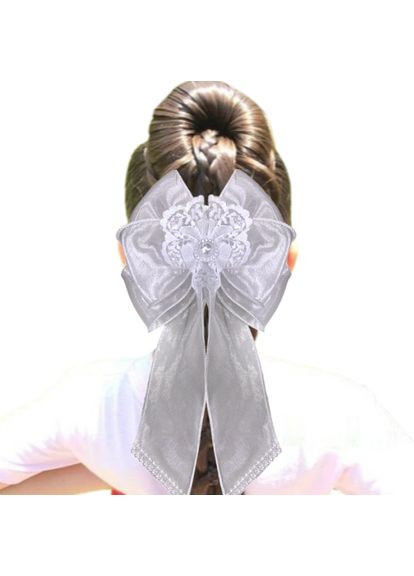 Бант для волос фатиновый 12х25см Hand Made на шпильке-учечке Handmade (368772324)