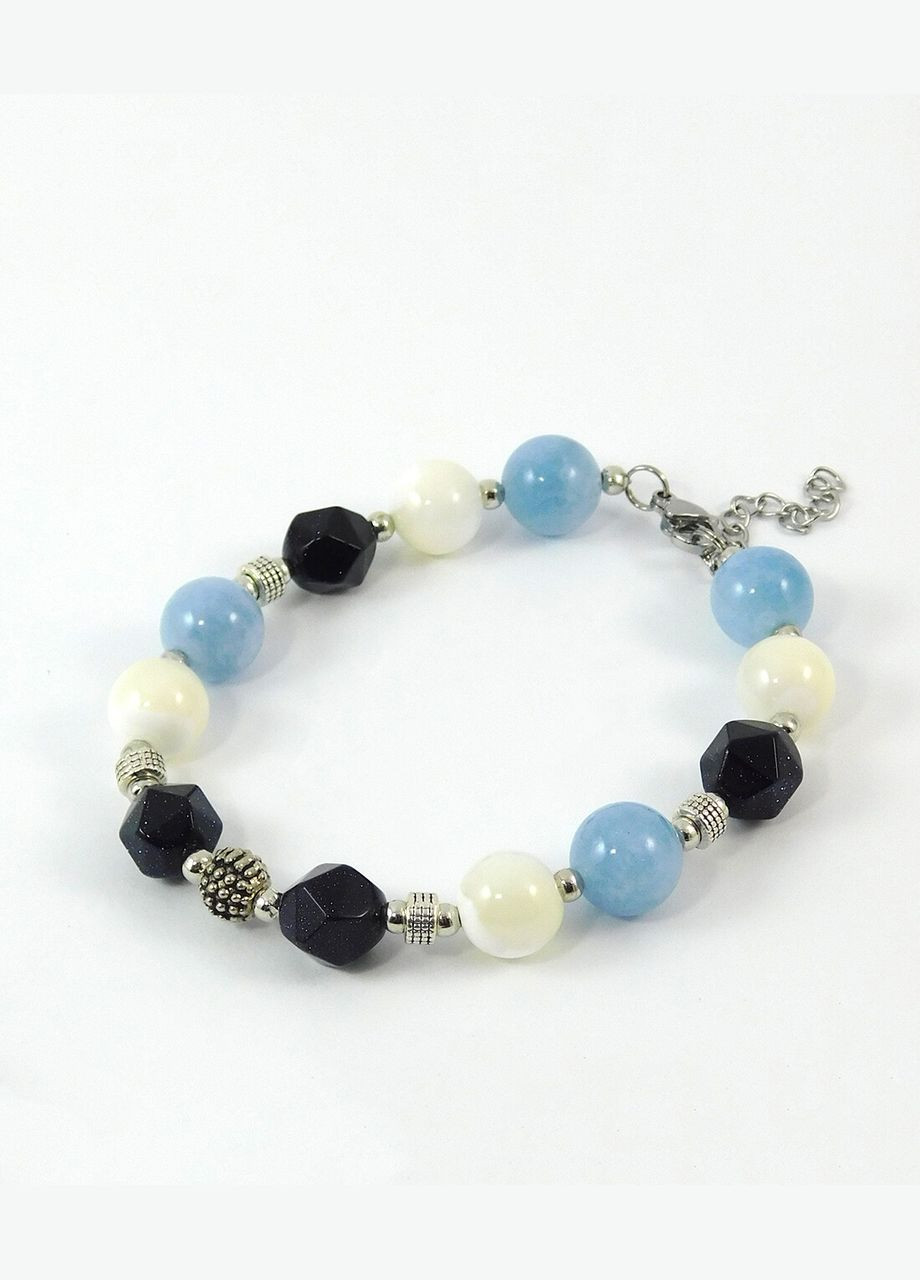 Браслет "Косовские мотивы" Аквамарин, Перламутр, Авантюрин 17 Fursa fashion (322897983)