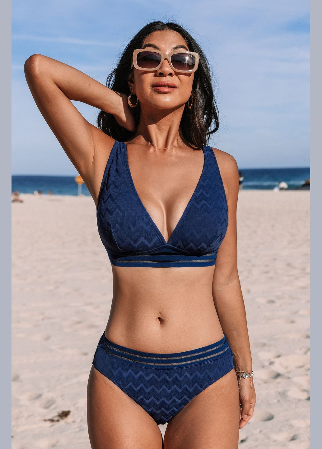 Синій літній купальник CUPSHE