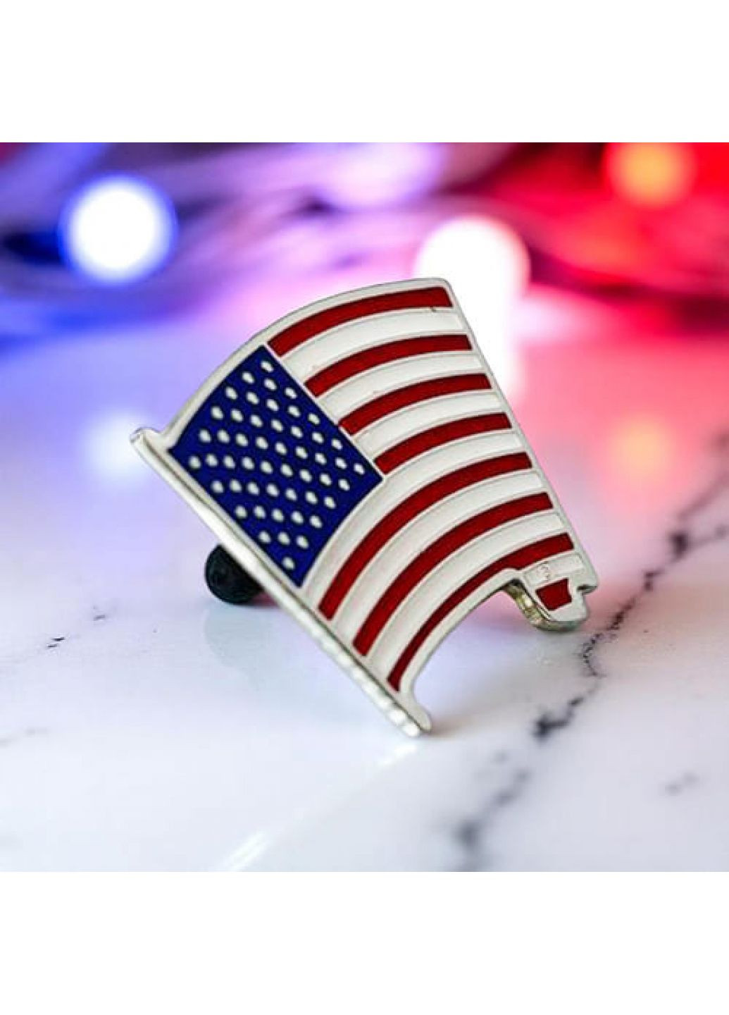 Значок прапор USA нікель (7211) Dobroznak (365246638)