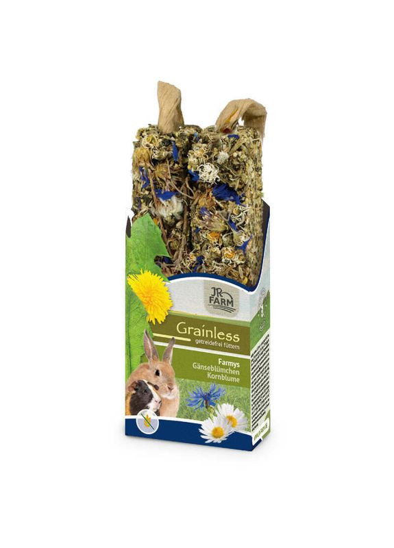 Беззерновые лакомства с васильками и ромашкой в форме палочек для грызунов Grainless Farmys Daisy-Cornflower 140 г (4024344081576) JR Farm (327999730)