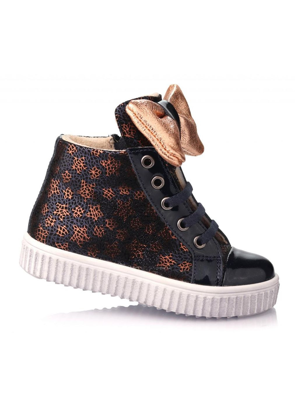 Черевики осінні 2094 для дівчаток синьо-золотисті, лак. Розмір Topitop (367166584)