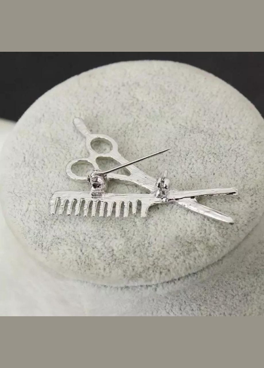 Брошка перукарські інструменти у формі ножиць гребінець ножиці шпилька для перукарів No Brand (339869596)