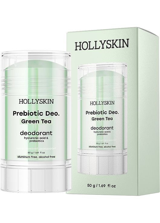 Парфумований дезодорант з гіалуроновою кислотою і пребіотиками Prebiotic Deo. Green Tea 50g (1354830-11271099) Hollyskin (368620154)