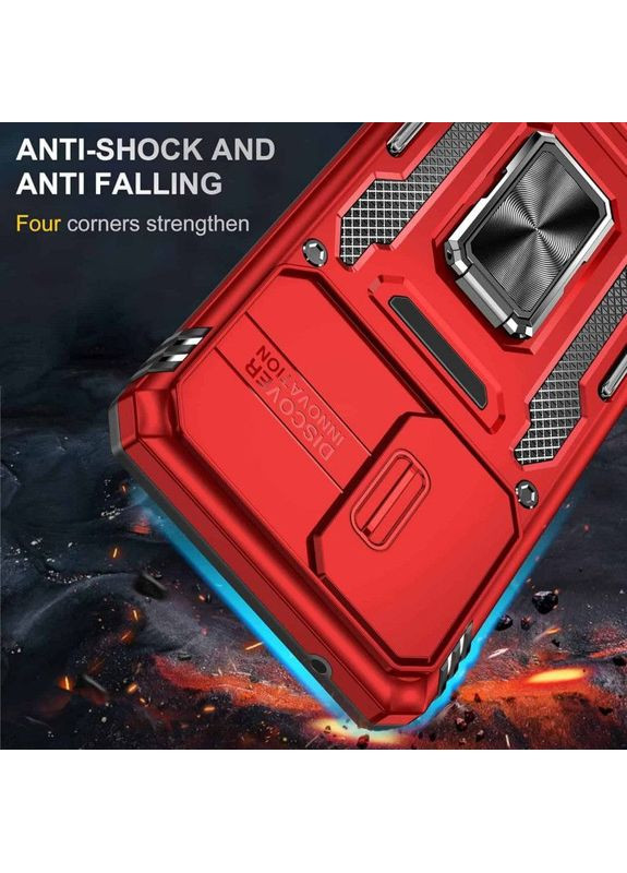 Ударостійкий чохол Camshield Army Кільце для Samsung Galaxy A73 5G Червоний Epik (372498885)