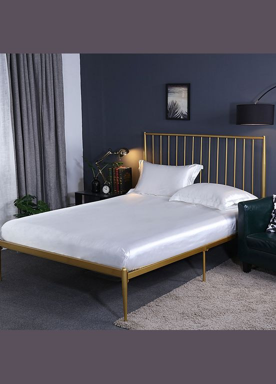 Атласна постільна білизна Євро Білий 200 x 220 + 4 x 50 x 70 (141409-02) No Brand (348095285)