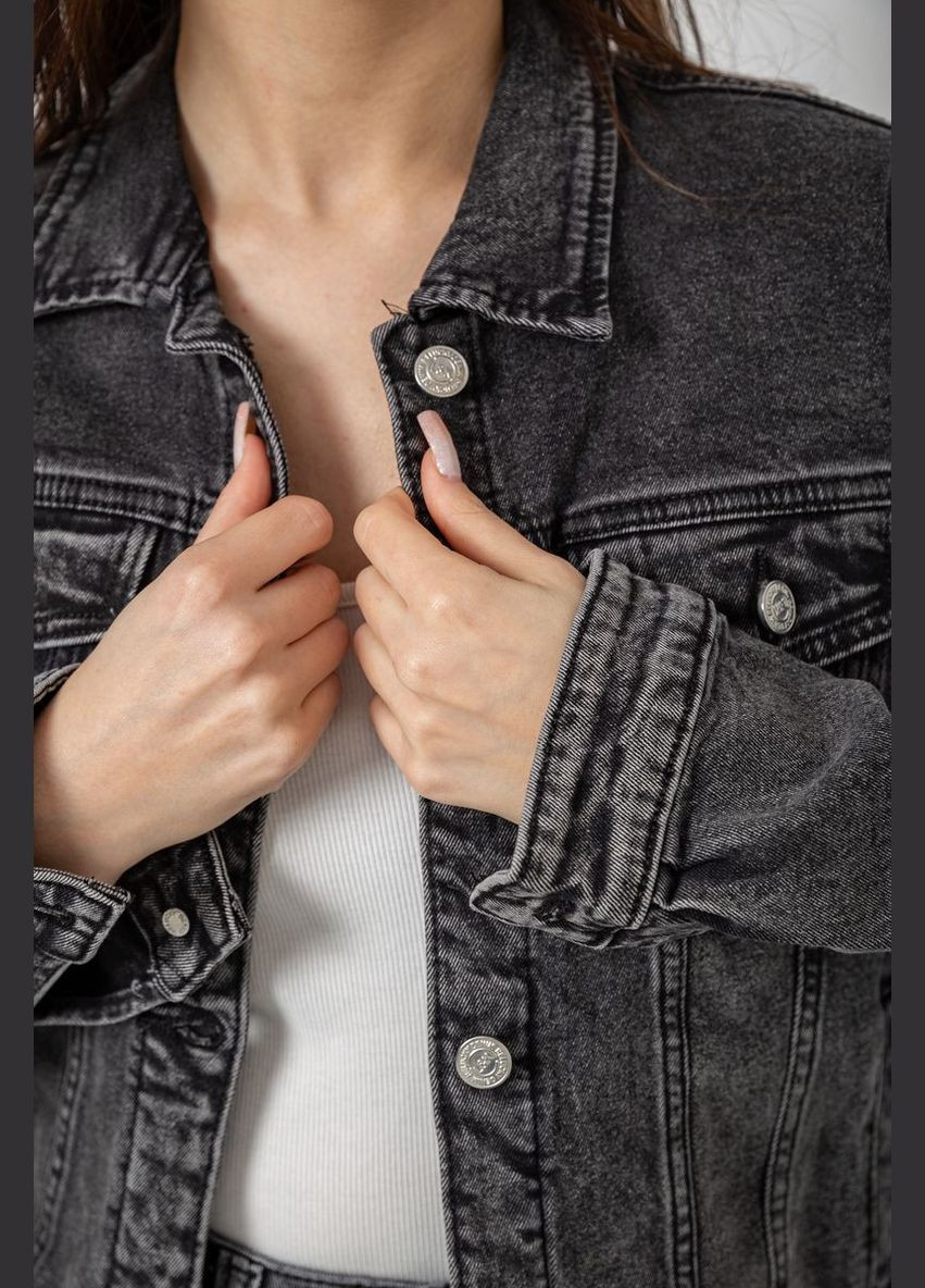 Серая демисезонная куртка женская джинсовая RELUCKY 255RA2300