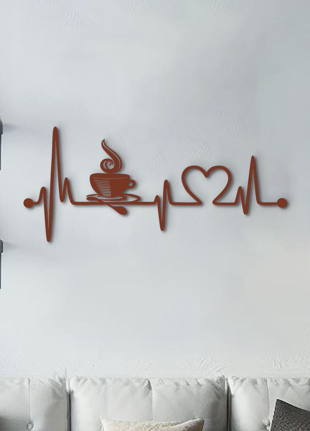 Сучасна картина на кухню, дерев'яний декор для дому "Кава для коханої", оригінальний подарунок 80х35 см Woodyard (291842522)