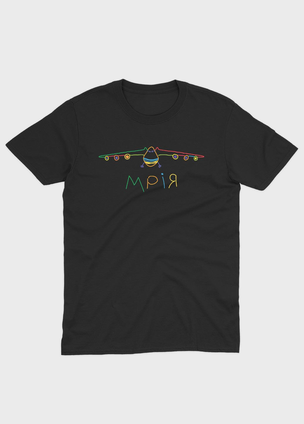 Чорна чоловіча футболка з патріотичним принтом мрія (ts001-2-bl-005-1-081) Modno