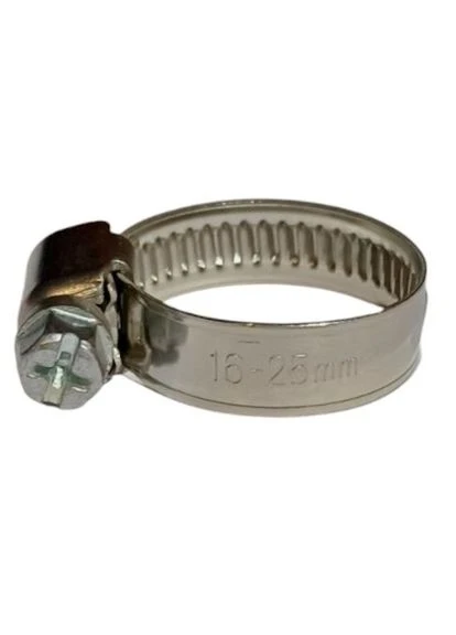 Хомут нержавіючий 16-25 (27) мм (50шт/уп) No Brand (387609877)