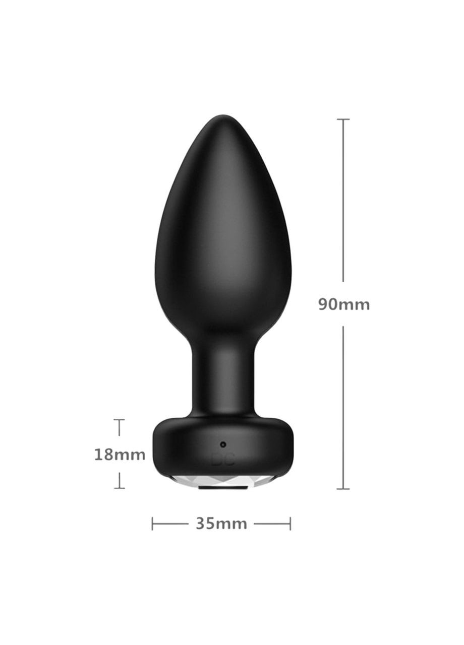 Анальная вибропробка с управлением через программу, 9 см No Brand (369656248)