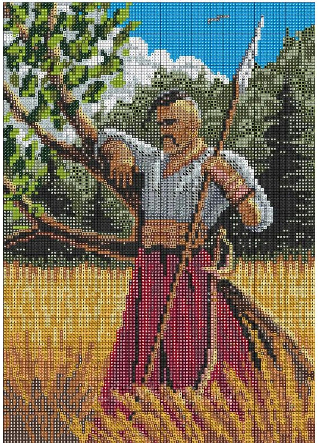 Алмазна вишивка "Козак Мамай" символ держави Україна повна викладка мозаїка 5d набори 30х40 см No Brand (332208277)