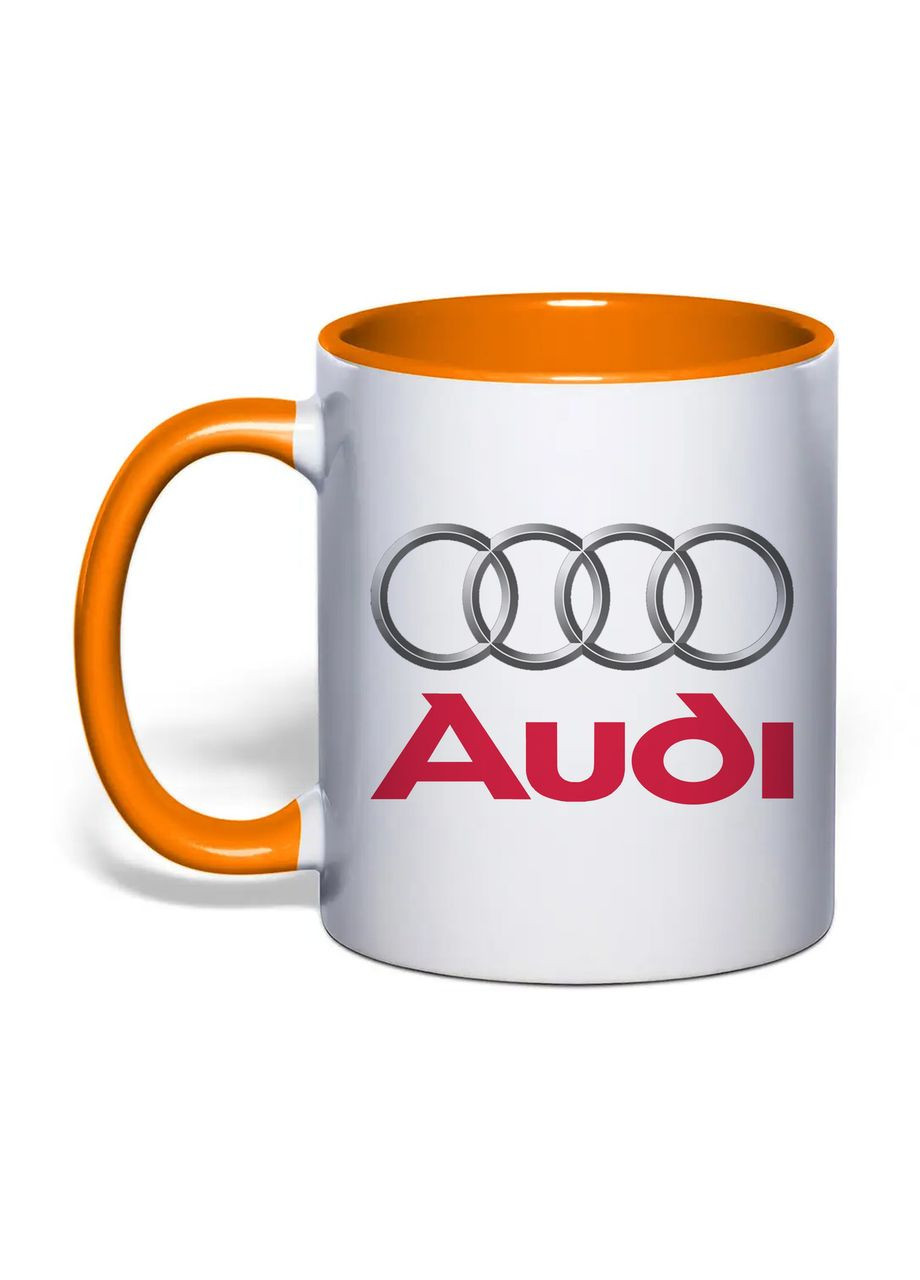 Чашка з друком "Audi" 330 мл (колір помаранчевий) (32530) No Brand (363867218)