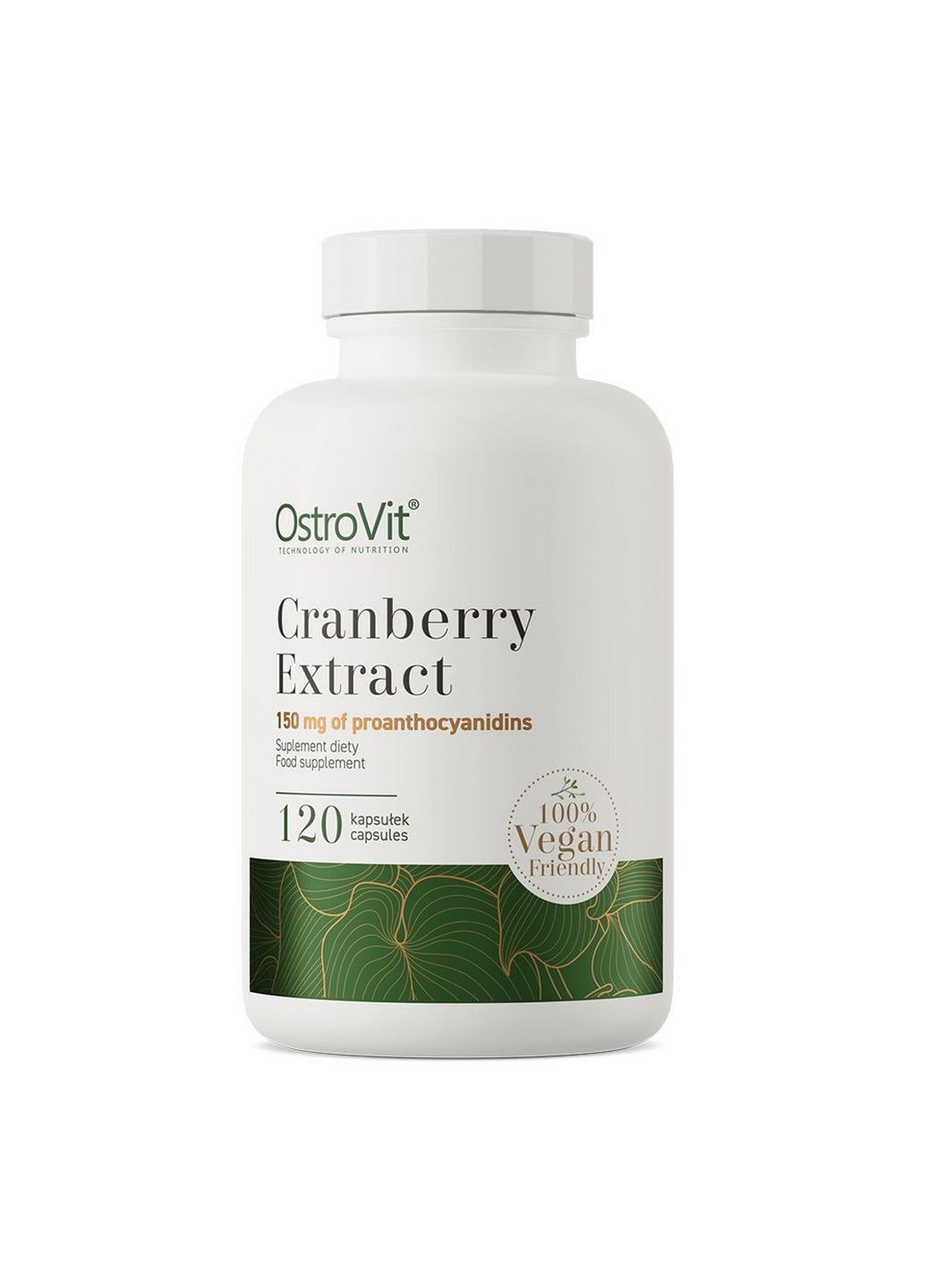 Натуральна добавка Vege Cranberry Extract, 120 капсул Ostrovit (296260575)