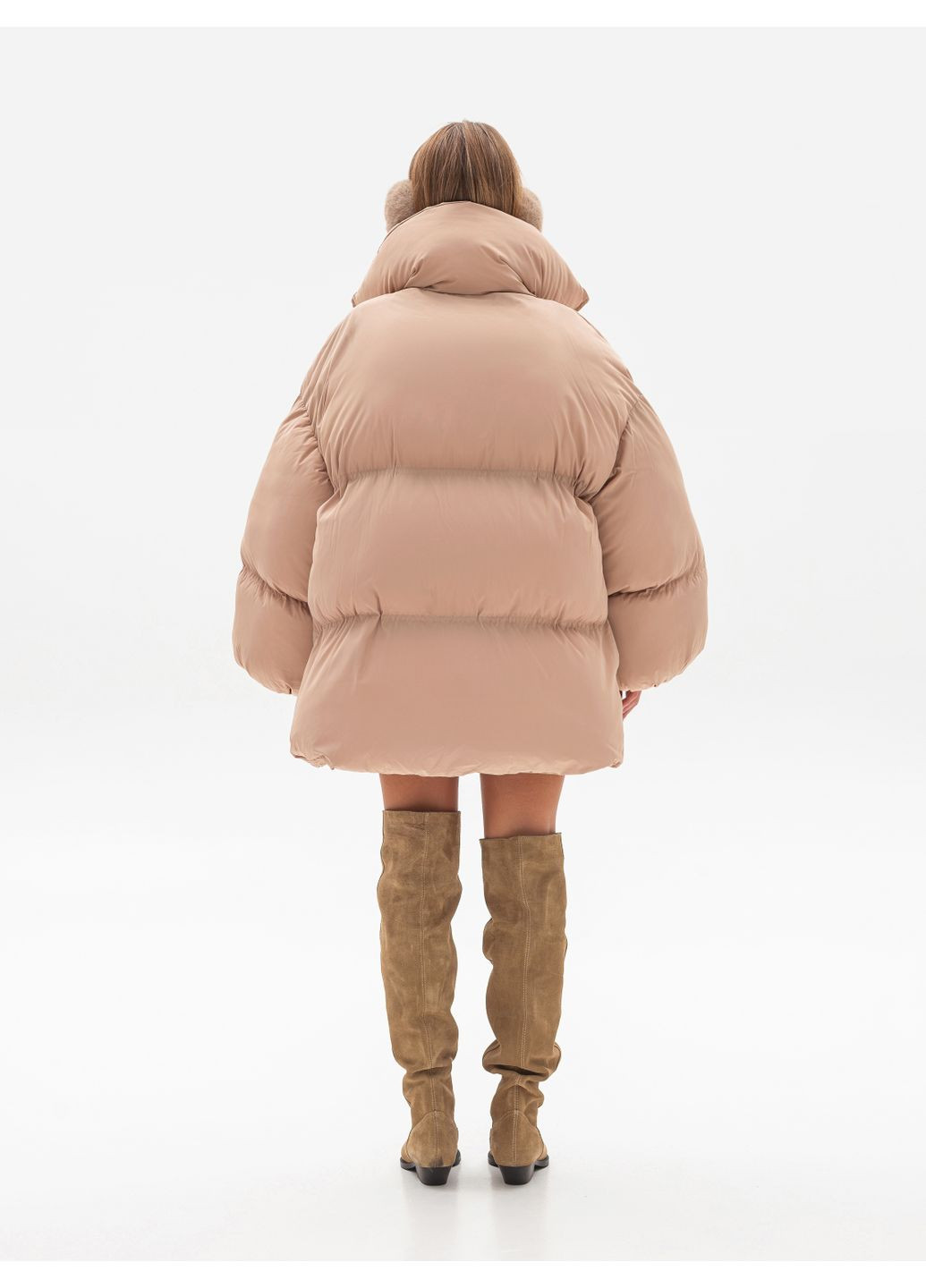 Кремовая зимняя куртка женская зимняя oversized ZF inspire