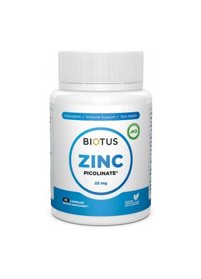 Цинк пиколинат, Zinc Picolinate,, 22 мг, 60 капсул (BIO530494) Biotus (266039101)