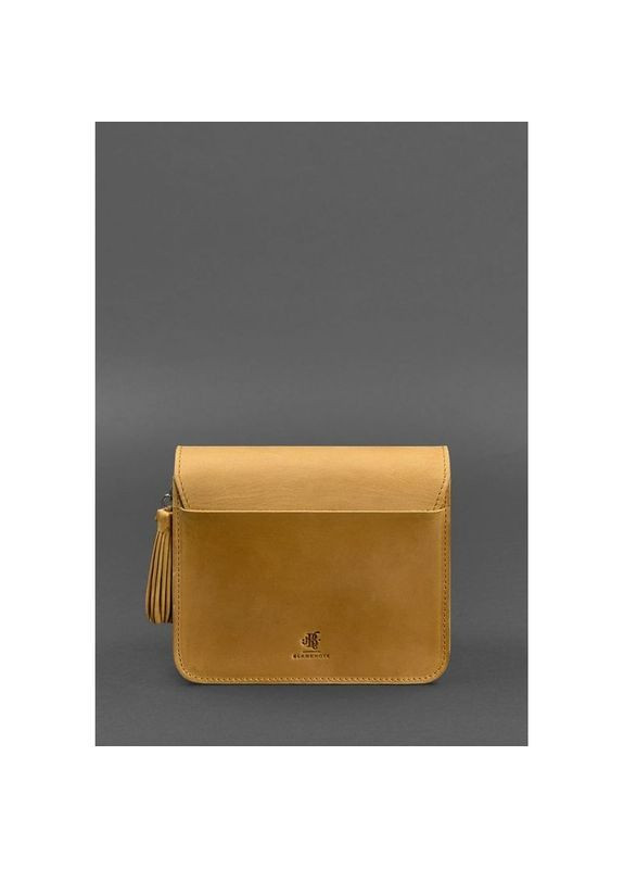 Сумка крос-боді через плече з натуральної шкіри жіноча маленька Жовтий 40118 BlankNote (361970371)