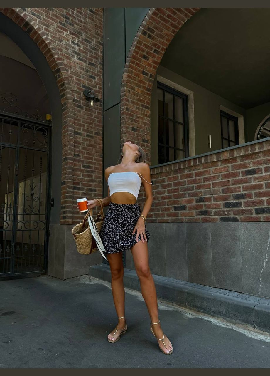 Черная легкая юбка мини черного цвета 28520 ordio No Brand