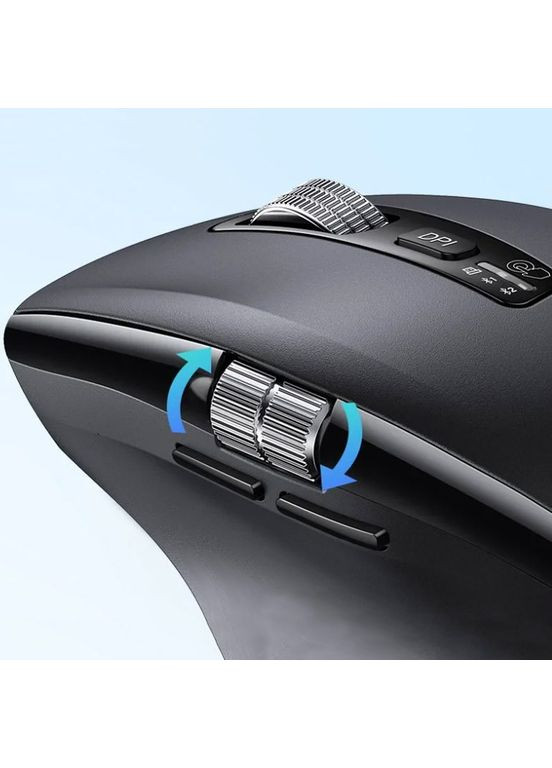 Мышка 2.4GHz&BT M751 Ergonomic Contoured-Shape, беспроводная, 5000dpi., 5кн., черная Ugreen (368631362)