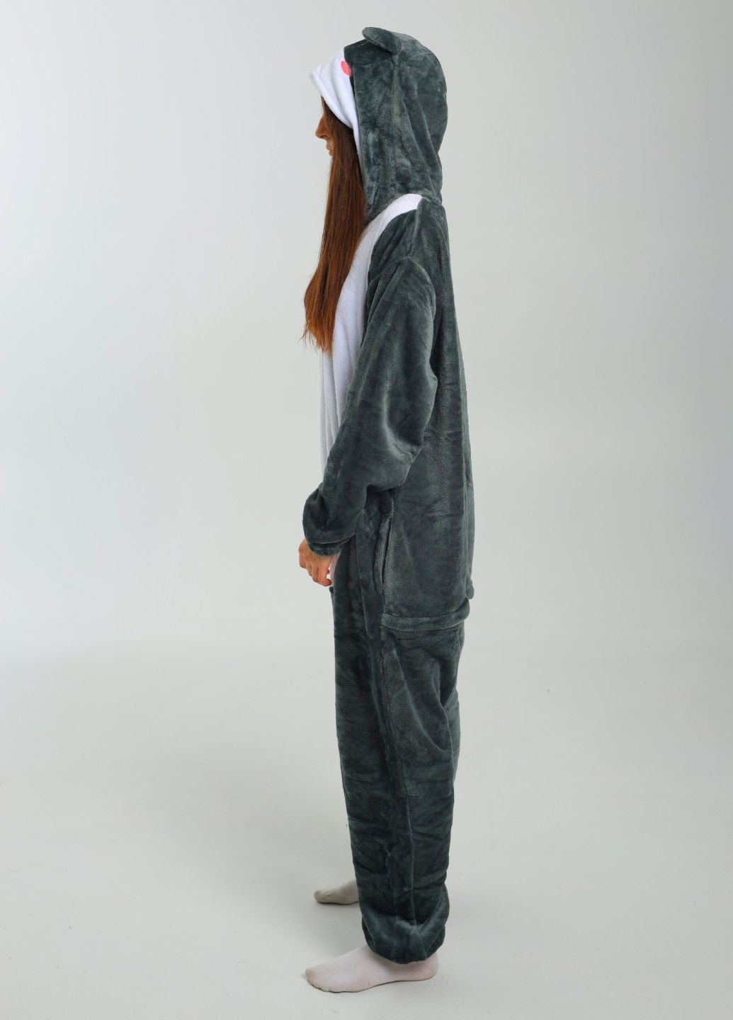 Кігурумі піжама аніме Хом'як жіноча сіра плюшева Lalapka (368670404)