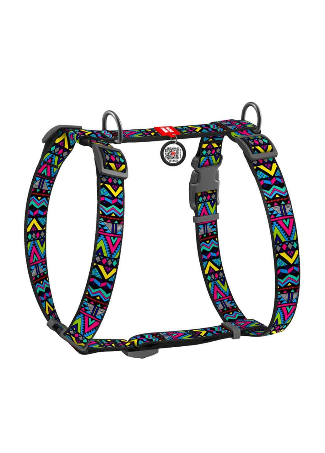 Шлея для собак анатомическая H-образная Nylon Инди пластиковый фастексS Ш 15 мм A 30-40 B 30-50 WAUDOG (292175451)