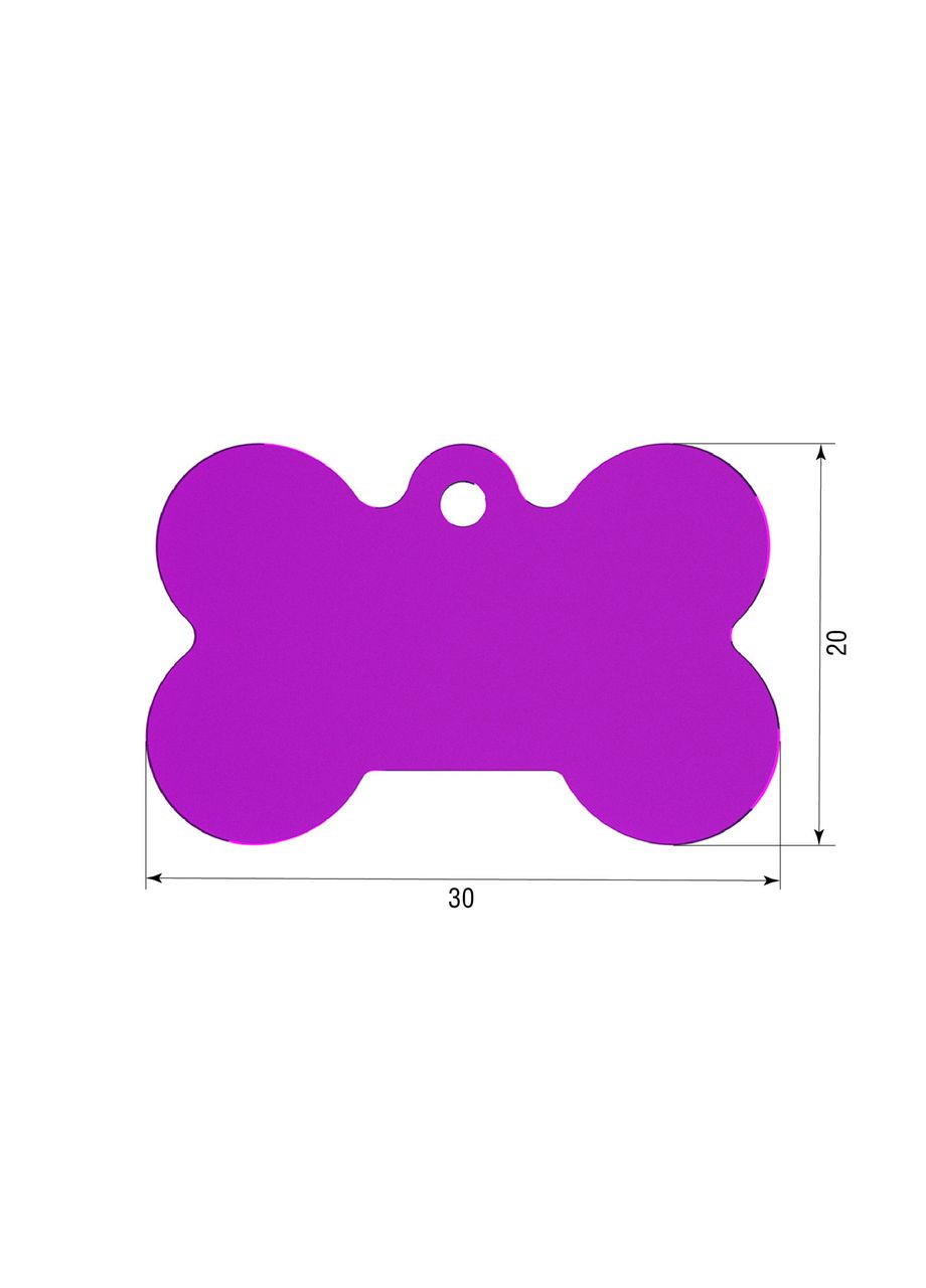 Адресник для собаки Purple 30x20мм Ekostar (367609559)