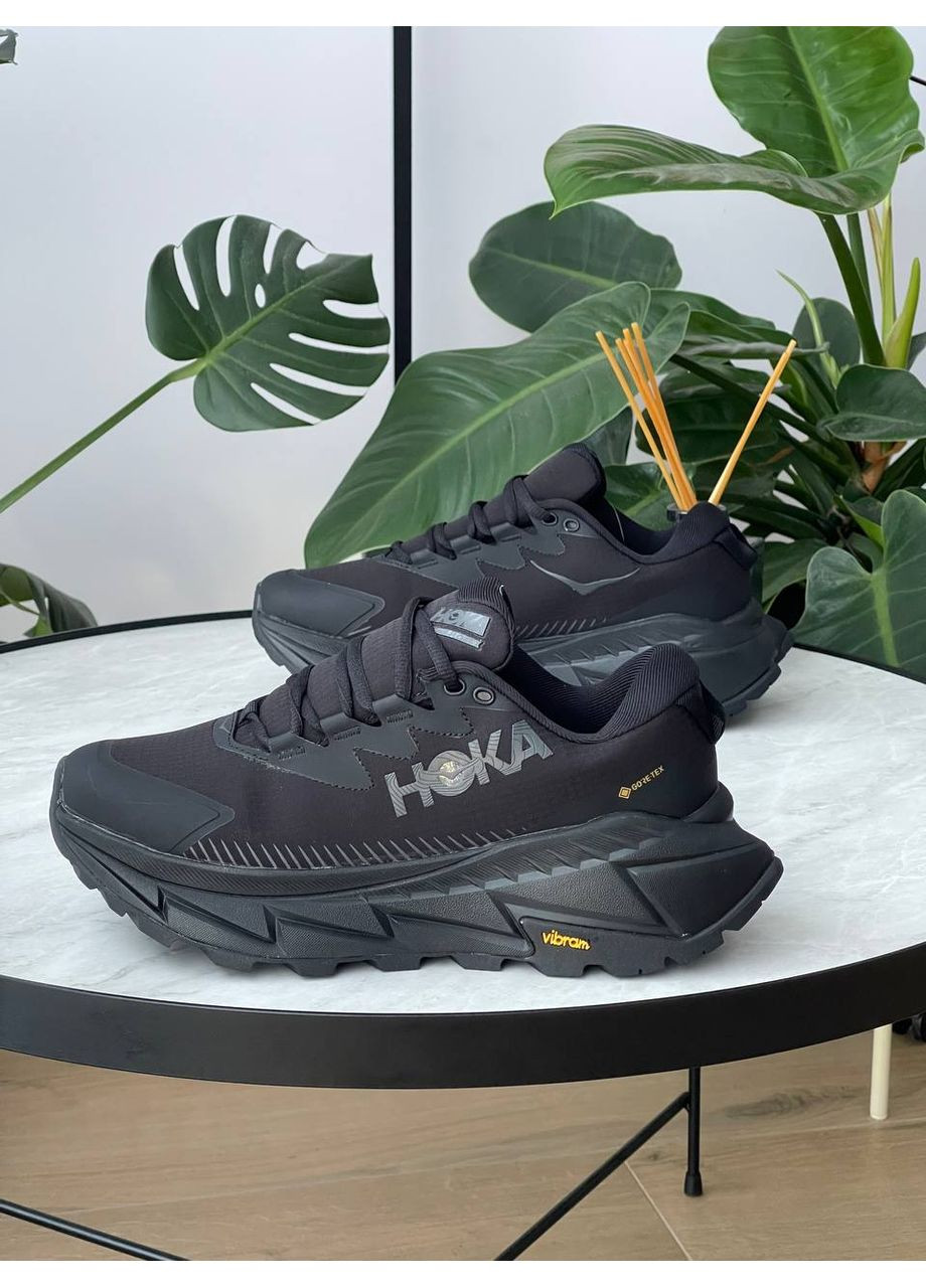 Чорні Осінні кросівки чоловічі hoka skyline-float x gore-tex black | хока скайлайн-флоат чорні No Brand