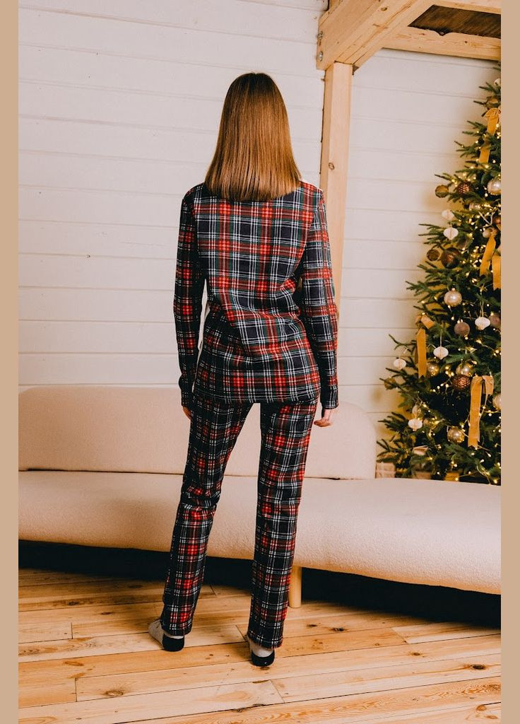 Черная зимняя женская пижама "family look" hc (h001-8249-f-3) No Brand
