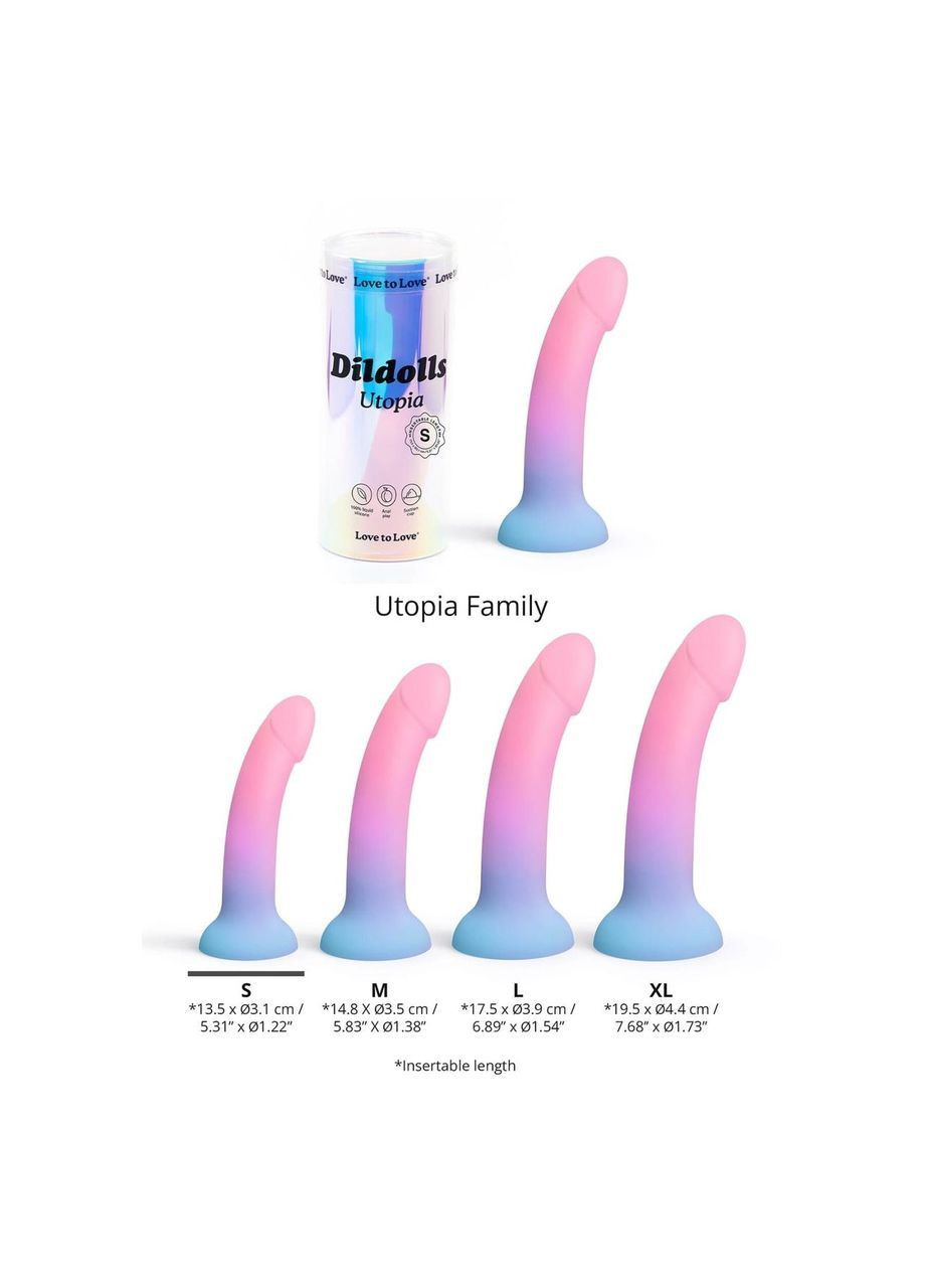 Дилдо с цветным градиентом Love To Love DILDOLLS - UTOPIA S ультрамягкий No Brand (366577696)