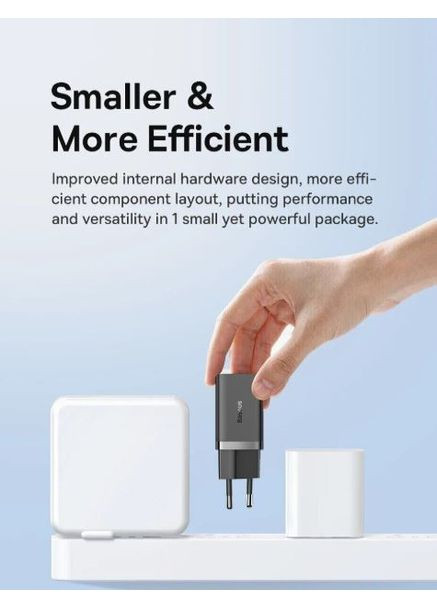 Зарядний пристрій GaN5 Pro Fast Charger 40W 2 x Type-C Black (CCGP180101) Baseus (392236594)