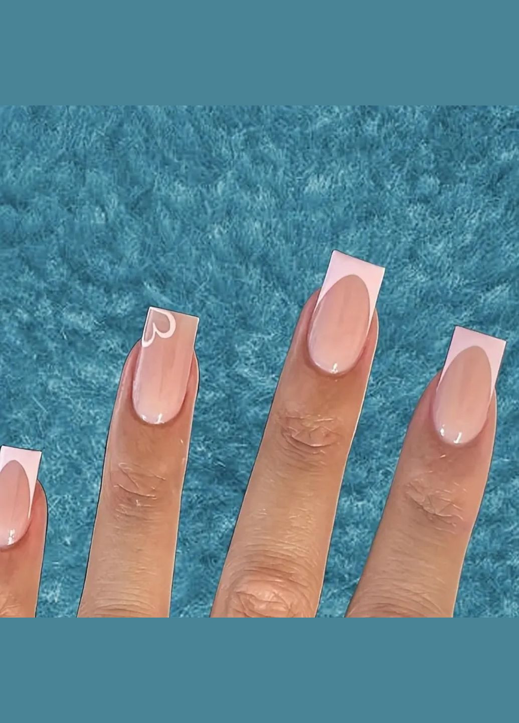 Набори накладных ногтей в комплекте с двухсторонним скотчем - French Pink Nails (308357303)