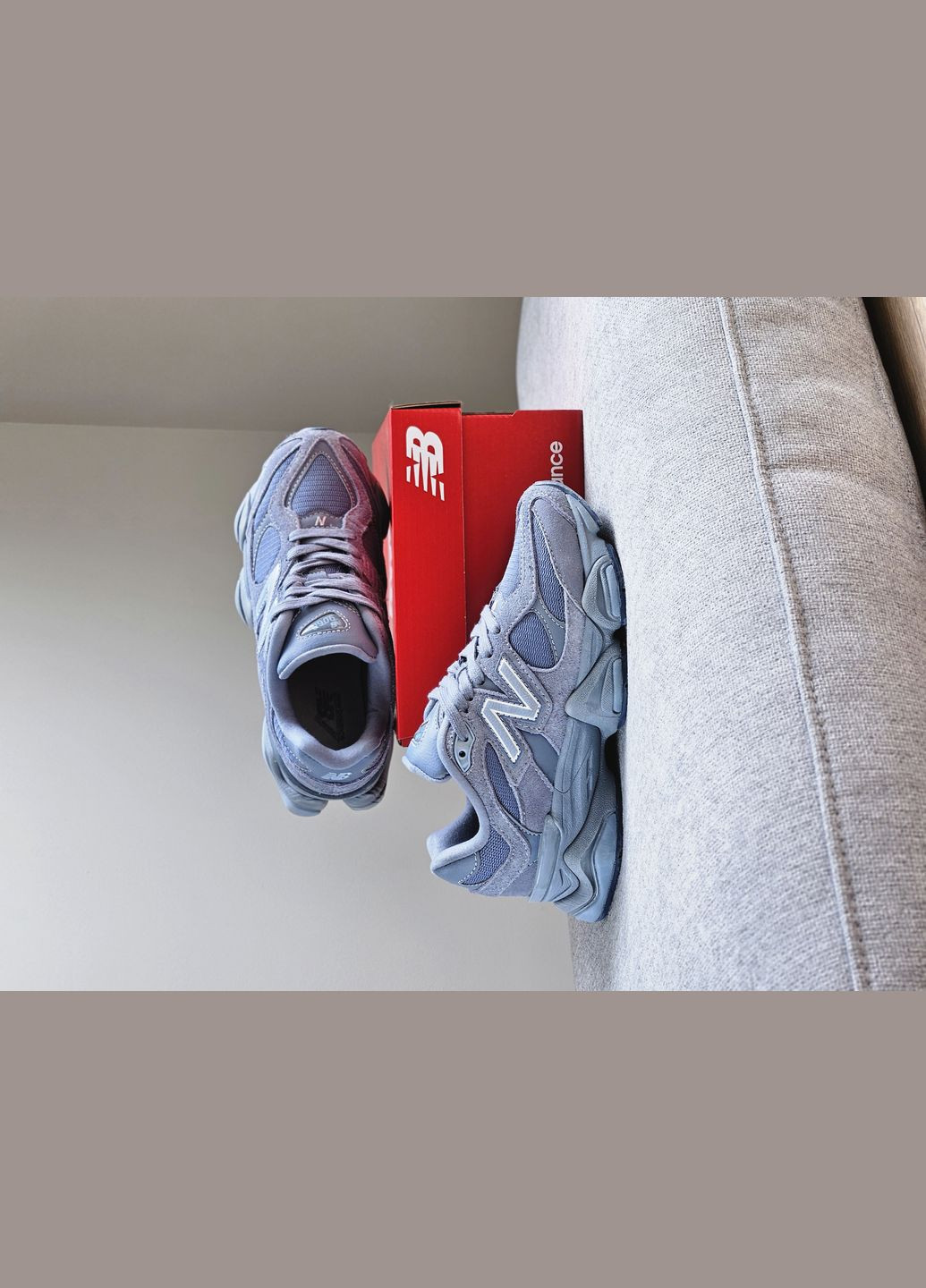 Серые демисезонные кроссовки мужские и женские No Brand 9063 grey | Нью Беланс 9060