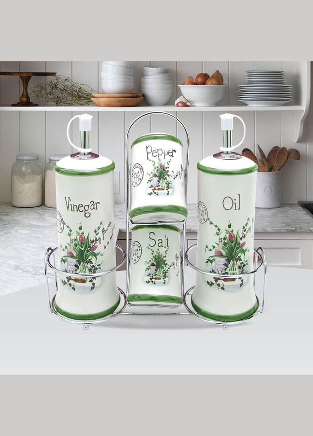 Набор для специй на керамике Полевая фантазия 5 предметов (MR-20065-04S) Maestro (334008727)