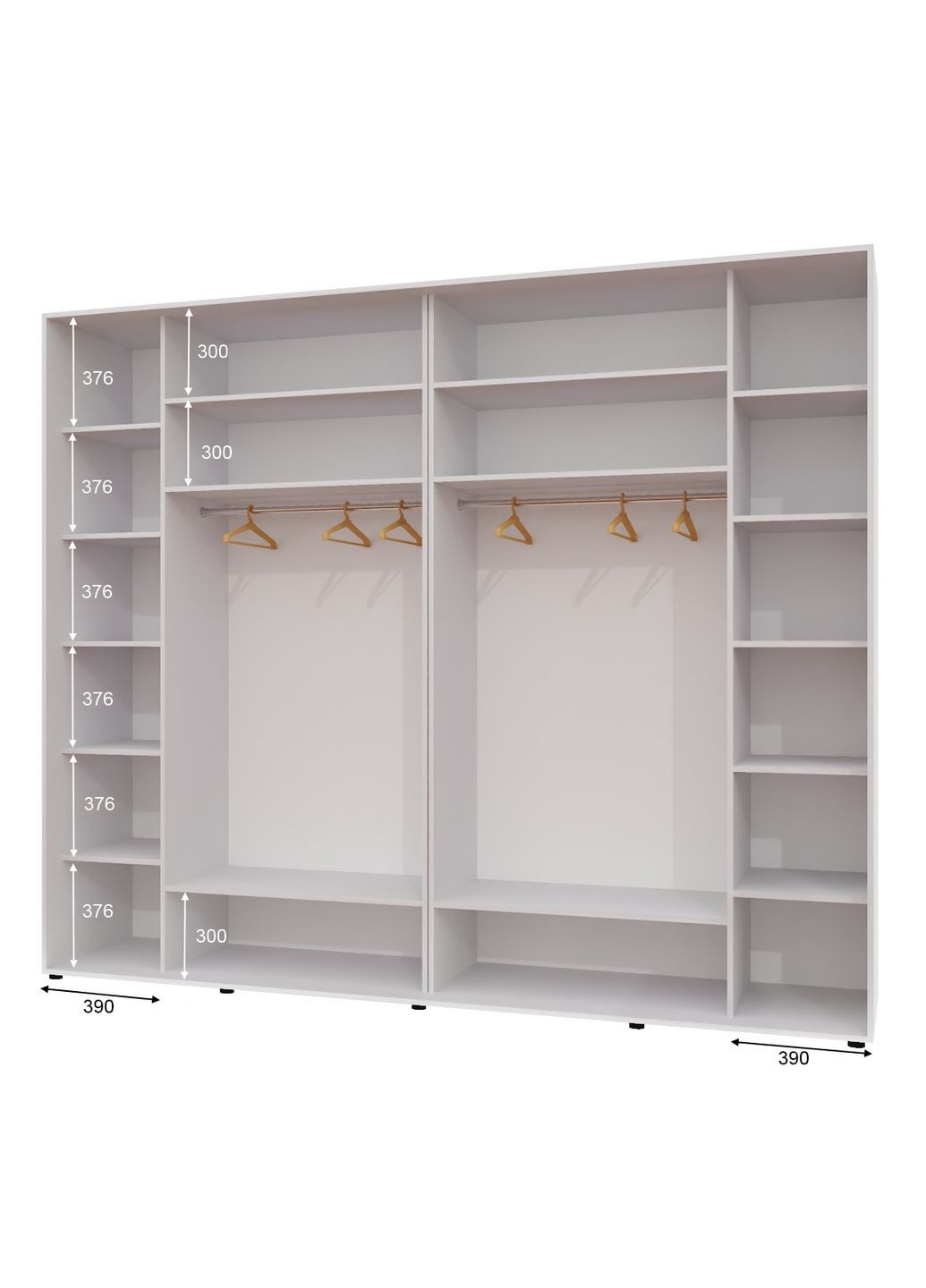 Шафа-купе тридверна 300*60*250 см Білий 3 двері Дзеркало Люкс-147 Алекса (360466567)