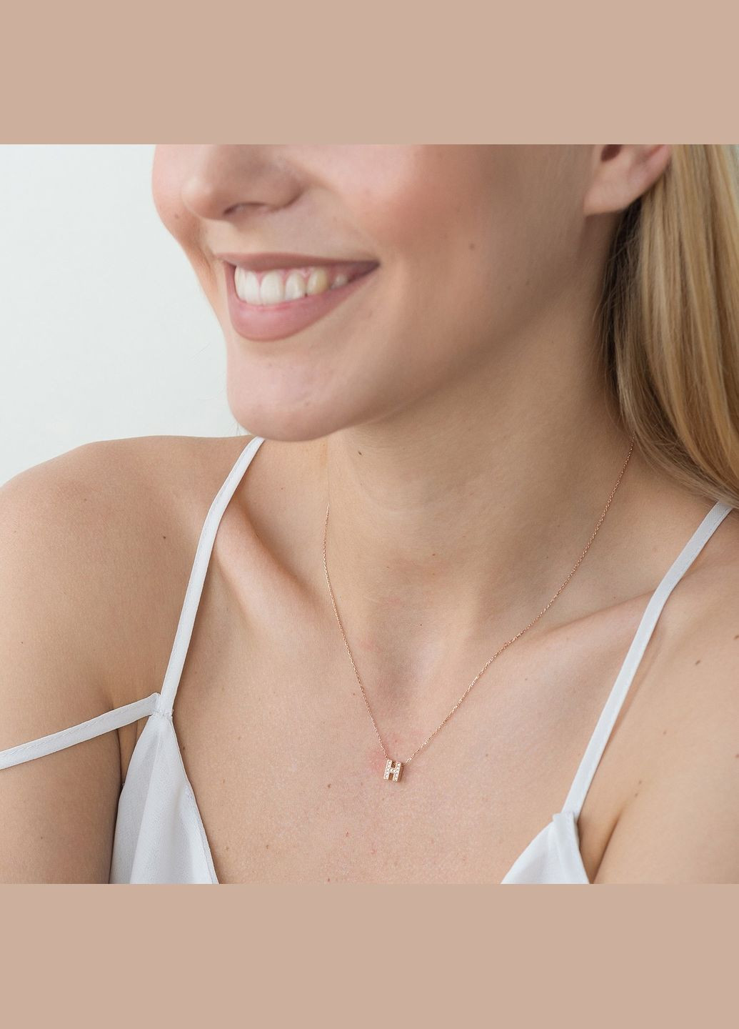 Золоте кольє з літерою К (фіаніти) к01255К 40 Oniks (264644144)