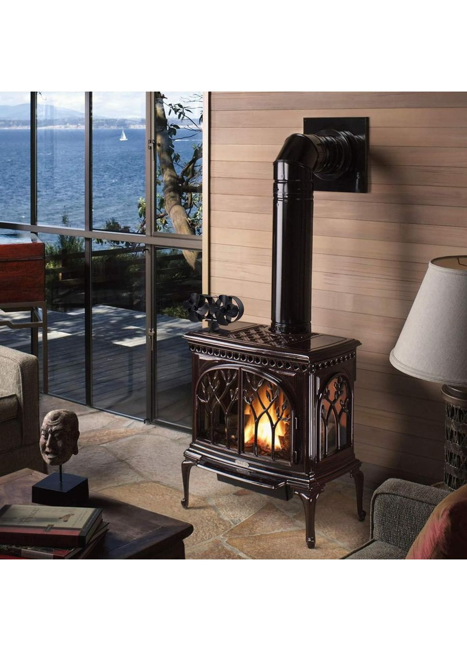 Вентилятор для каміна та печі подвійний 8 лопатей No Brand (354828985)