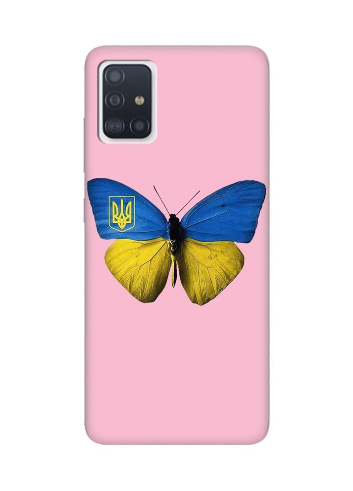 Матовий рожевий чохол на Samsung Galaxy A51:: Метелик Україна (принт 255) Creative (360697160)