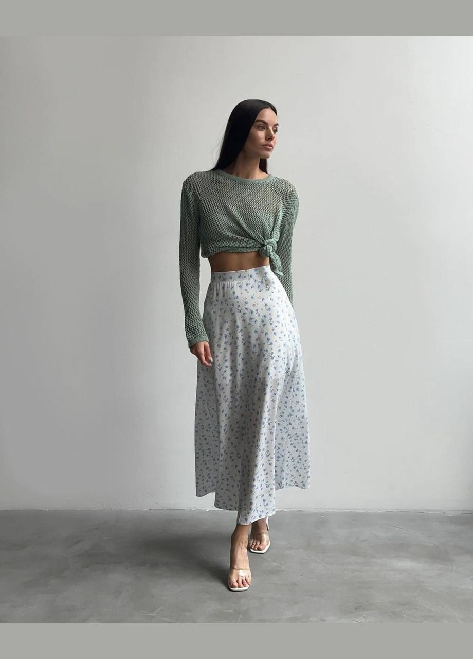 Голубая кэжуал цветочной расцветки юбка N.Family