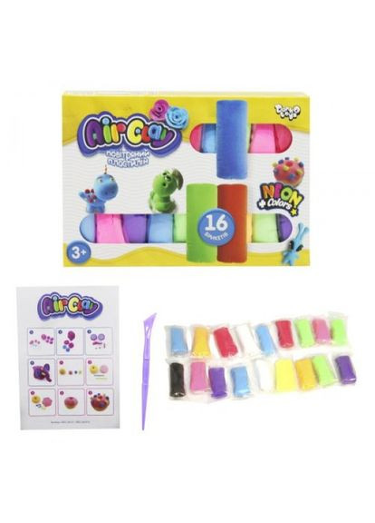 Повітряний пластилін "Air Clay" 16 штук (укр.) Danko Toys (318015785)