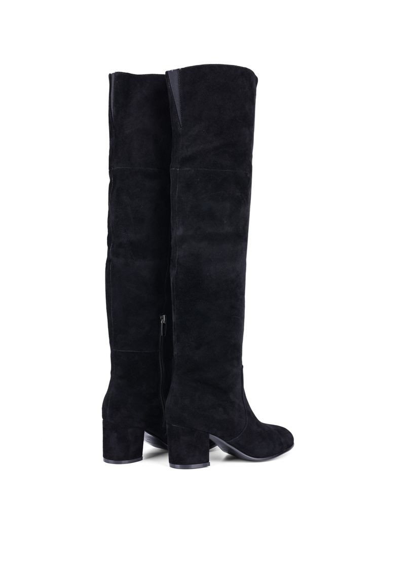 Черные осенние женские ботфорты 3267-2203 черный велюр Attizzare