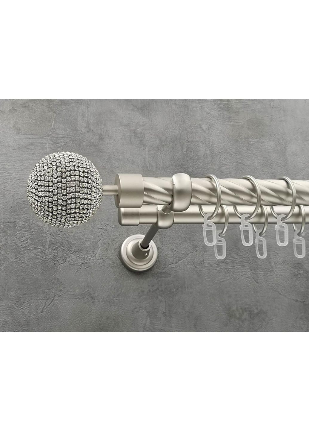 Карниз Емпреса кручена штанга подвійний відкритий 25/19 мм 240 см Сатин Quadrum (352781403)