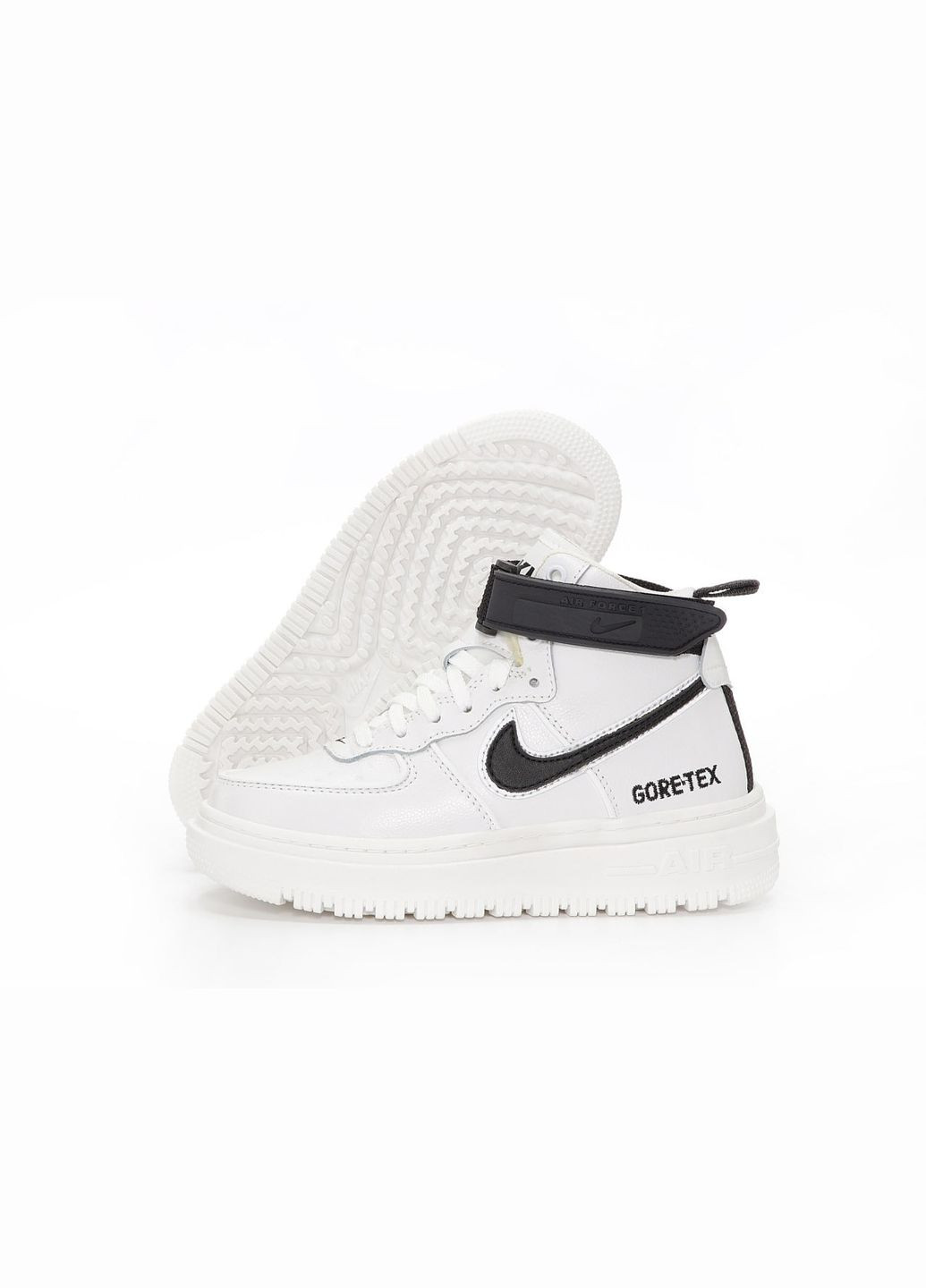 Білі Зимовий кросівки зимові чоловічі і жіночі nike air force 1 winter white black fur gore-tex | найк аір форс 1 високі білі чорні з хутром No Brand